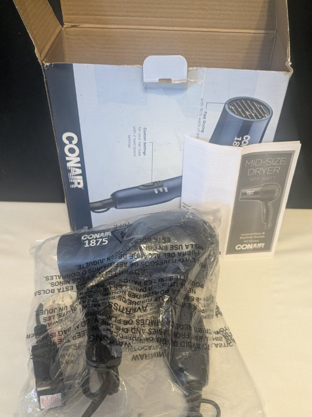 Tested: open box Conair Performance 1875 Watt AC Motor Hair Dryer - Picture 2 of 2